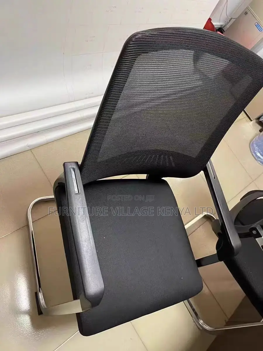 Office Chair: Fixed Mesh Conference Room Spot Bow Chair