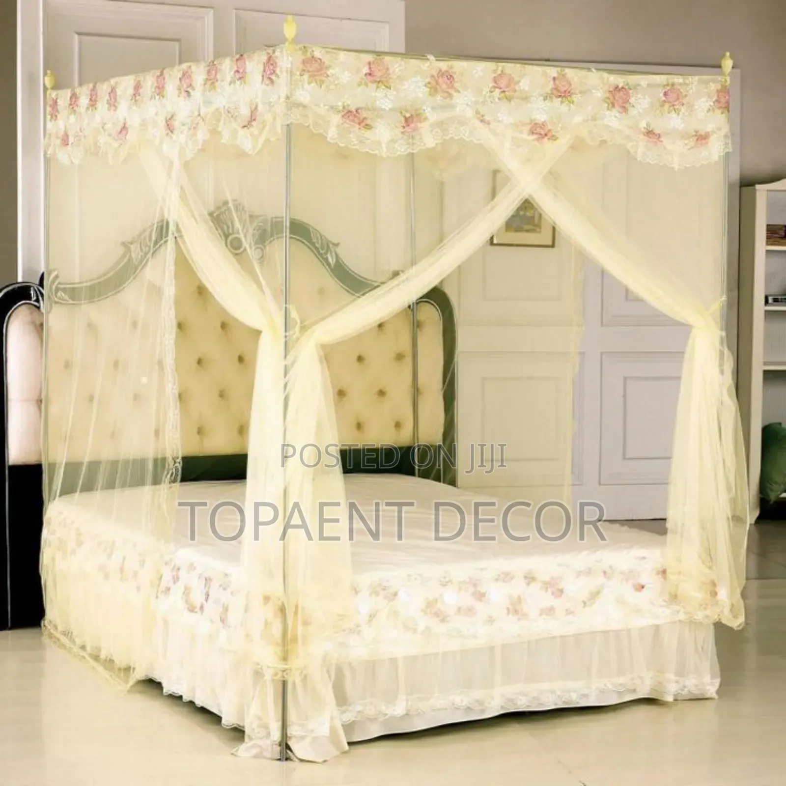 Cream 4 Stand  Mosquito Repellent 4by 6 Bed Net