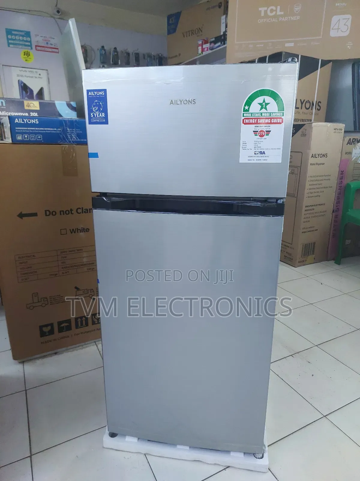 Ailyons 115l Double Door Refrigerator
