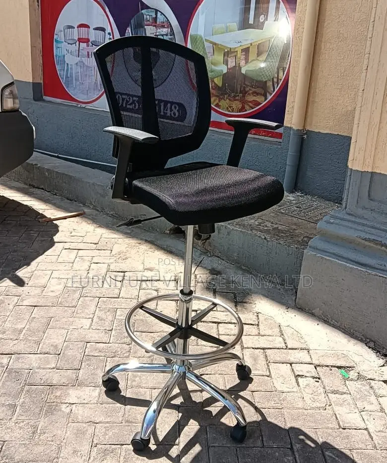 Office Chair:Adjustable Height Front Desk Counter Mesh Chair