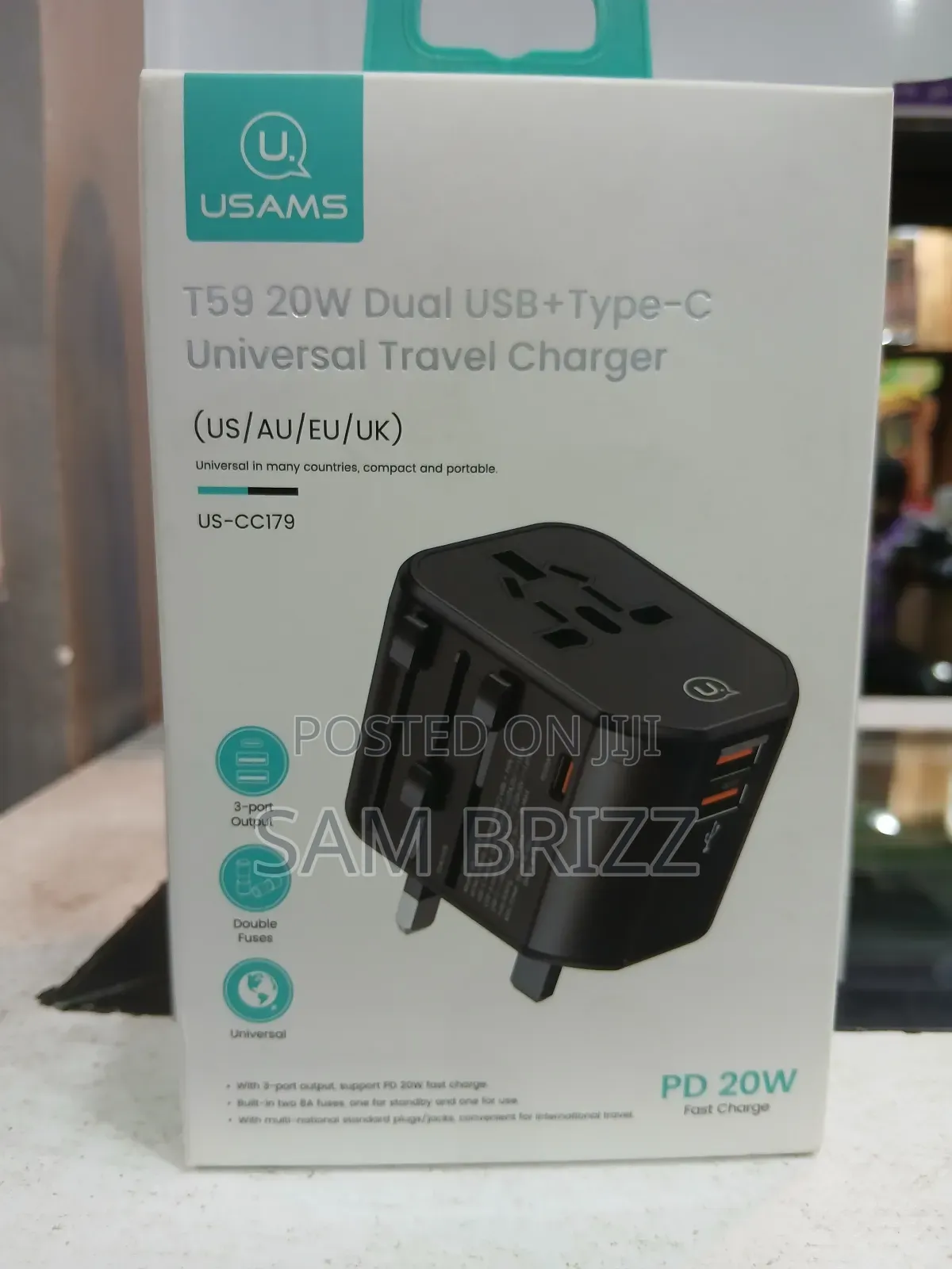 Usams Travel Adapter 20w Dual Usb+Type C