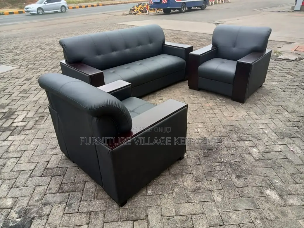 Sofas: 5-Seater Ergonomic Leather Loveseat Sofa Set