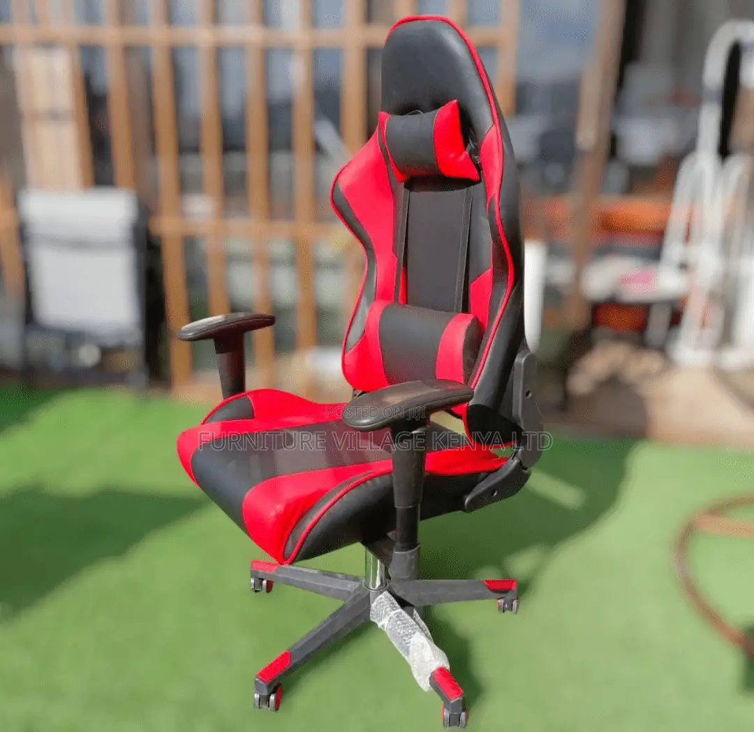 Office Chair:High-Back Red Full Fabric Gamer Desk Home Chair