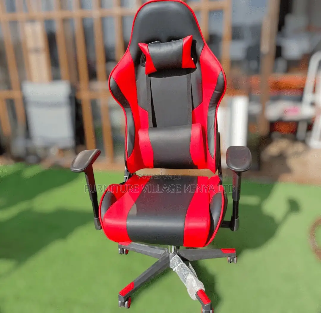 Office Chair:High-Back Red Full Fabric Gamer Desk Home Chair