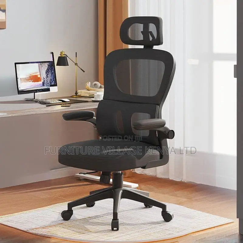 Office Chair:Upholstered Orthopedic Seat With Fabric Armrest