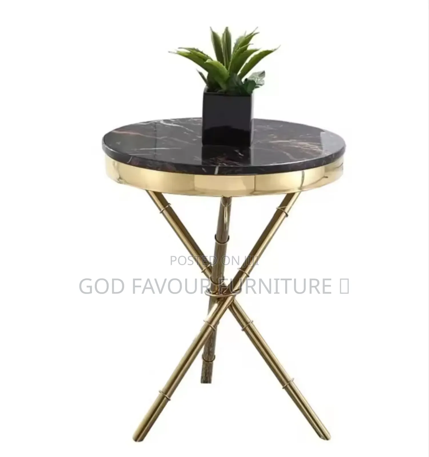 Quality Black Round Marble Coffee Table Sd9k