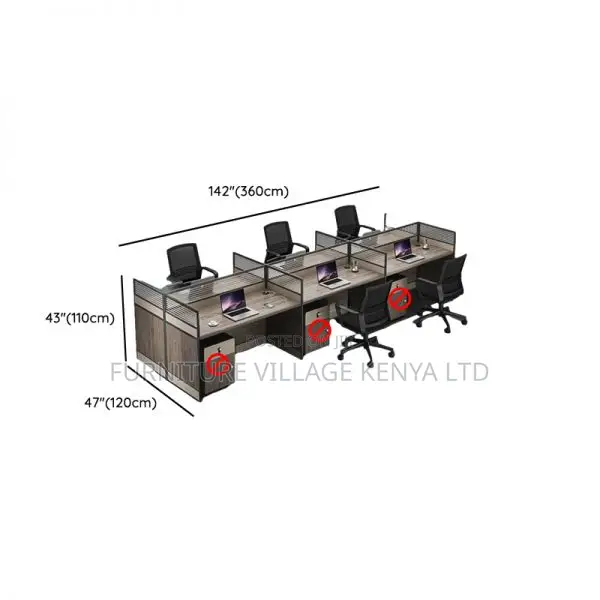 Workstation: Six Spaces Team Work Brown Modular Workstation