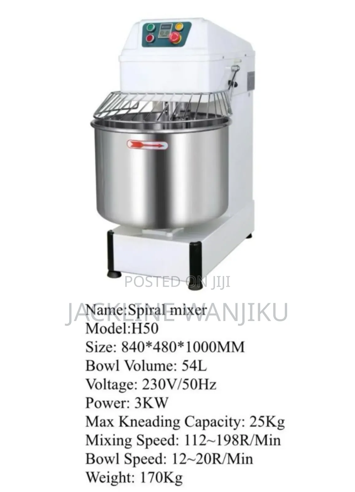 54l Spiral Mixer Machine/ Commercial Spiral Mixer 54 Litres