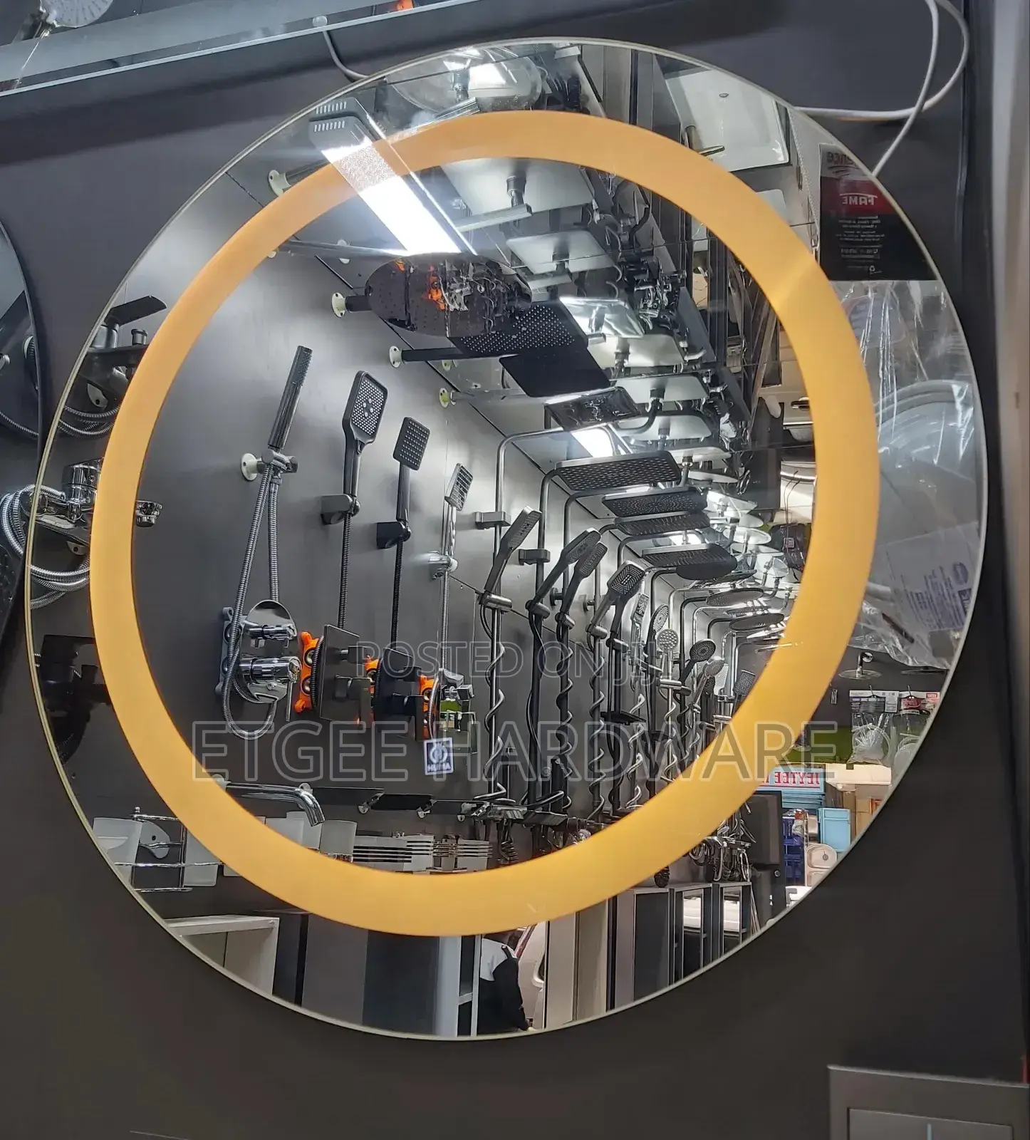 Circle Led Mirror With White, Warm White And Yellow