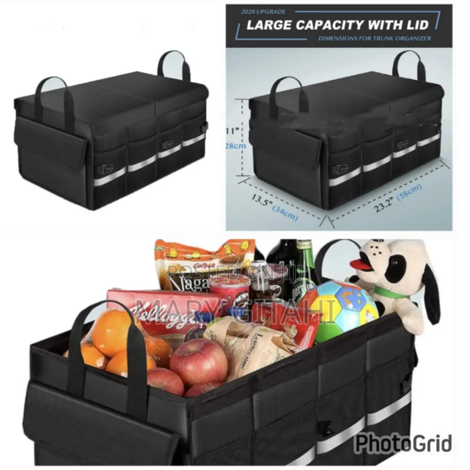 Black Heavy Heavy Duty Car Boot Organizer *