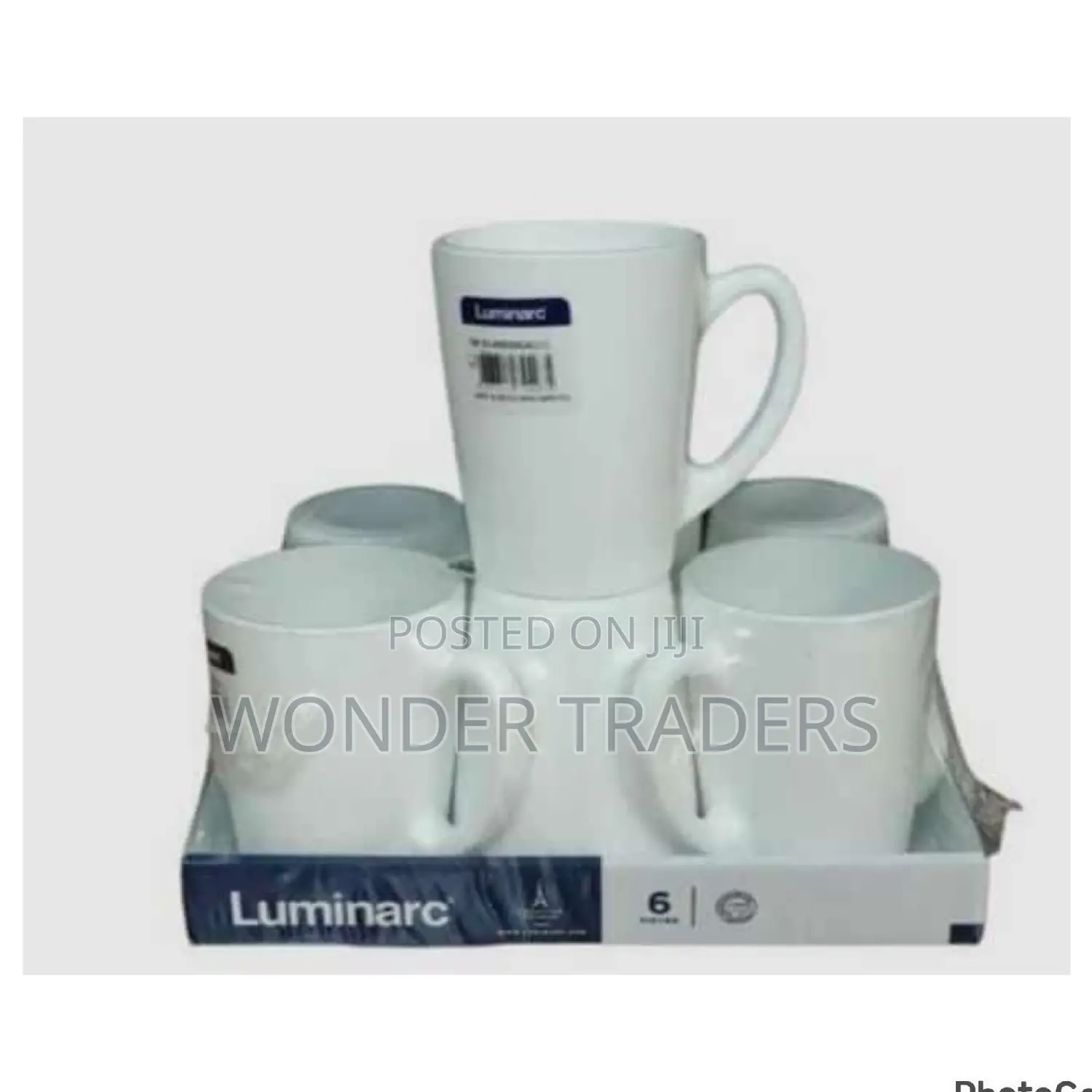 *Set of 6 Luminarc New Morning White Cups