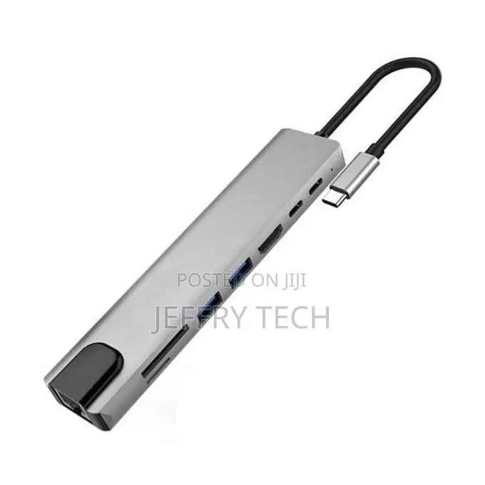8 in 1 Type-C Hub Usb-C to Hdmi /Usb3.0 /Rj45 /Pd Chargin