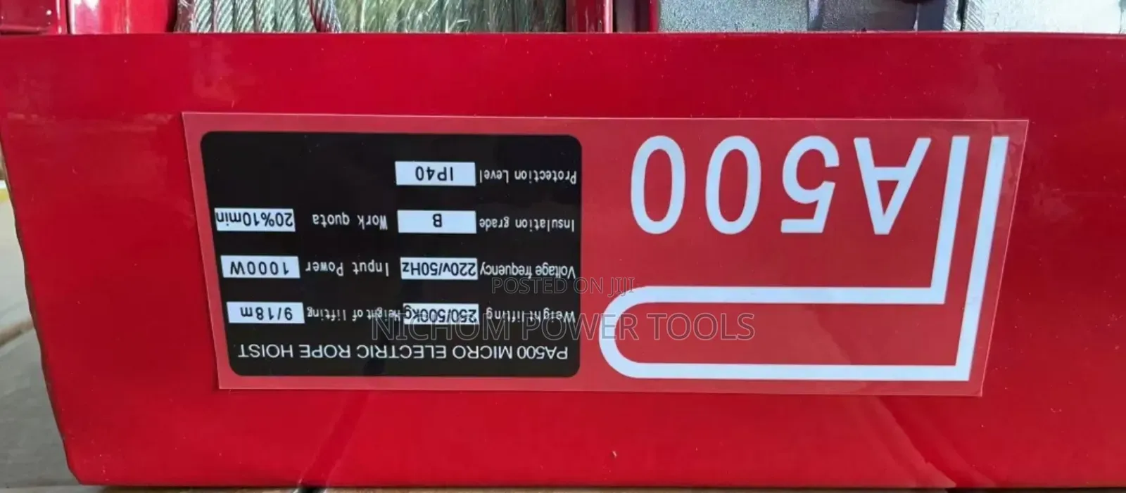 500kg Electric Hoist/1000watts Electric Rope Hoist