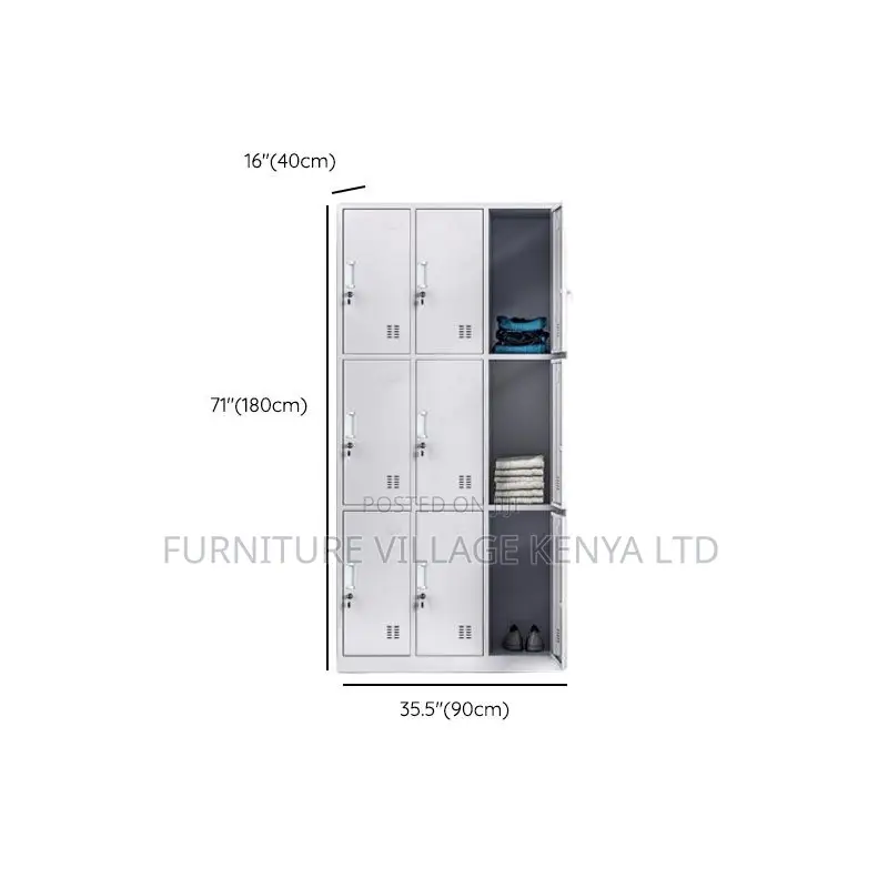 Storage Locker:Nine Door Metallic Secure Storage Locker