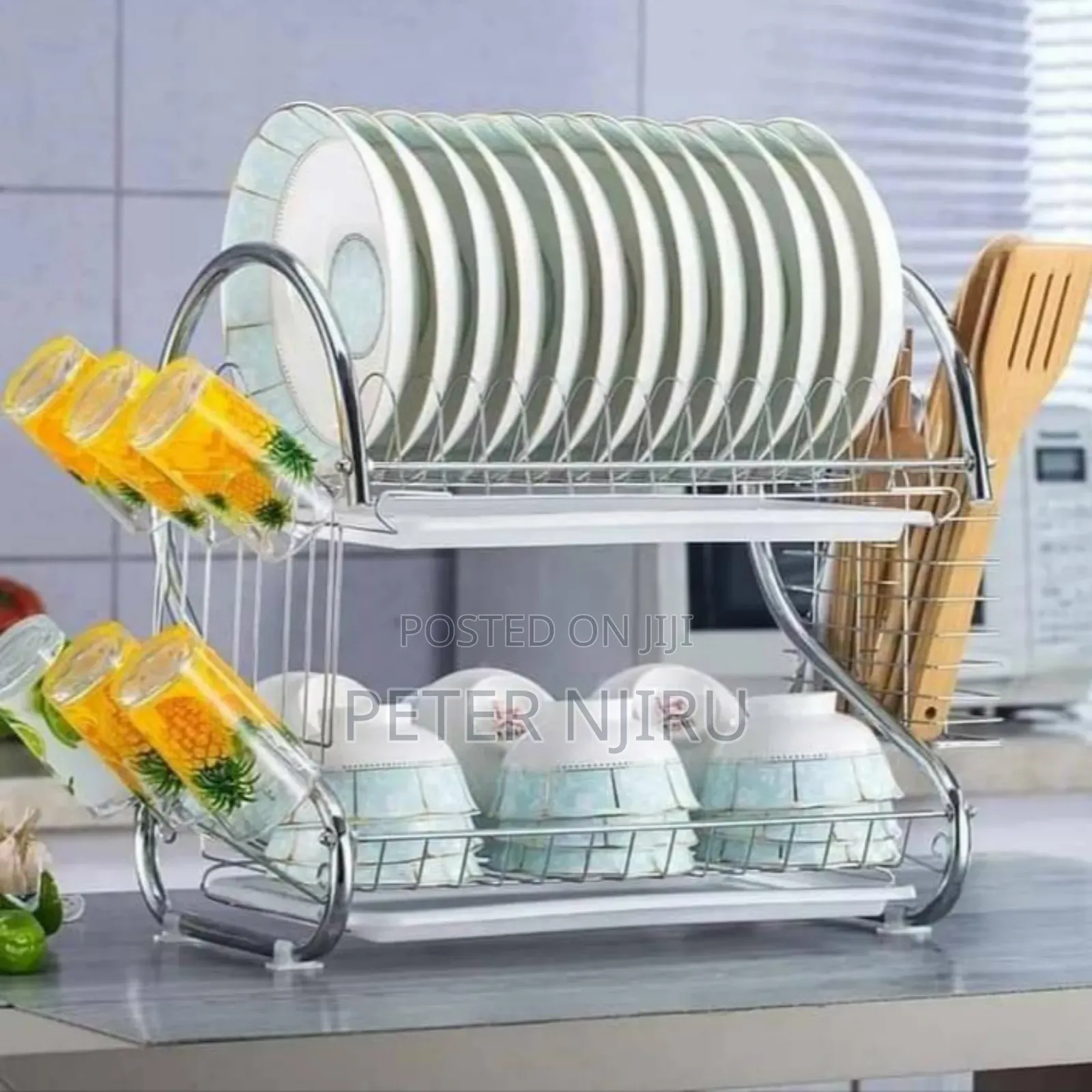 ` 2 Tier Stainless Steel Dishrack` 
