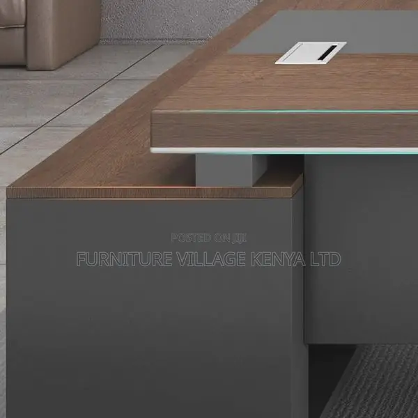 Executive Desk:1.8m Director L-Shape Table-External Shelving