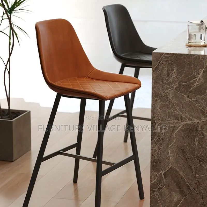 Office Stool: Modern Tan Pub Stool With Bucket Seat