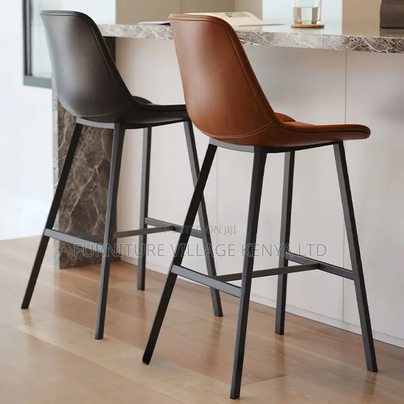 Office Stool: Modern Tan Pub Stool With Bucket Seat