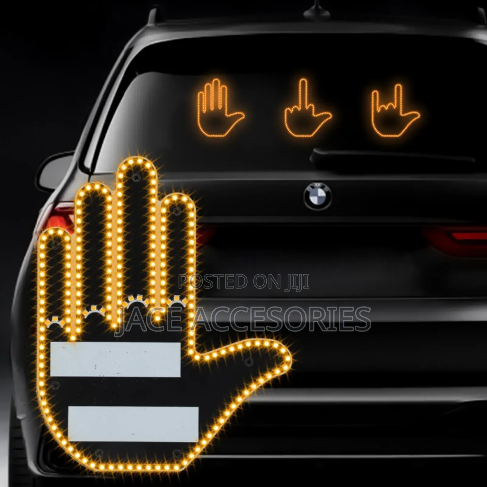 Universal  Car Window Middle Finger Gesture  Lights