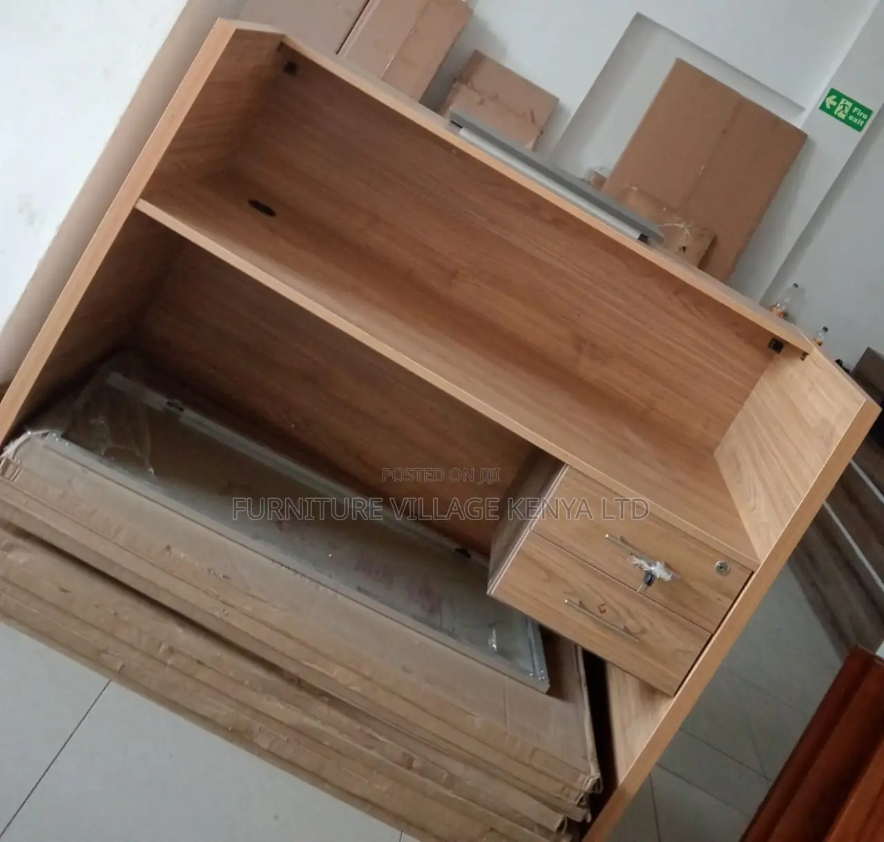 Office Furniture;1.6m Wooden Locally Made Reception Desk