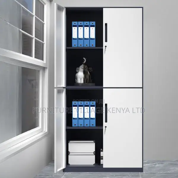 Cabinets: Contemporary Style 4-Swing Door Storage Cabinet