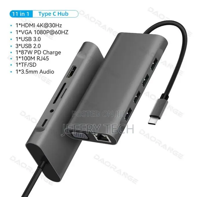 11 in 1 Usb C 3.0 Hub Type C Laptop Adapter to Hdmi-Com