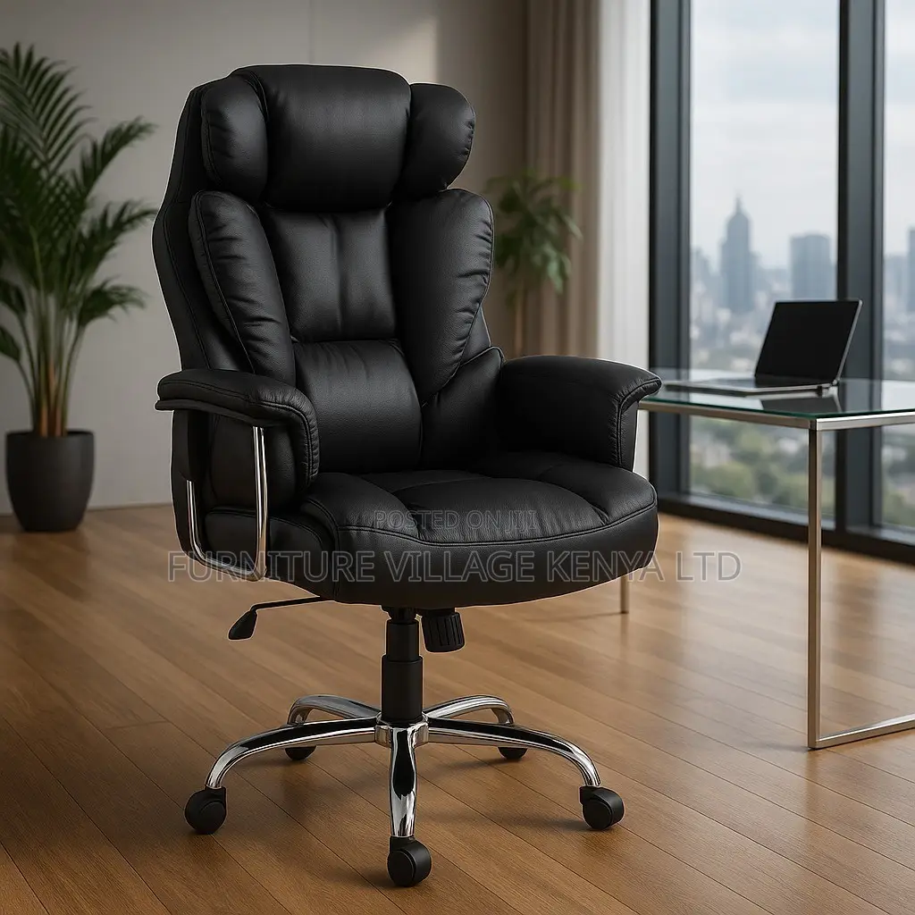 Office Chair: Puffy Leather Executive Recliner Office Chair