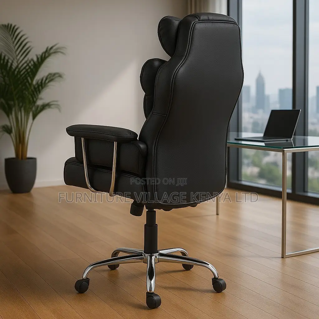 Office Chair: Puffy Leather Executive Recliner Office Chair