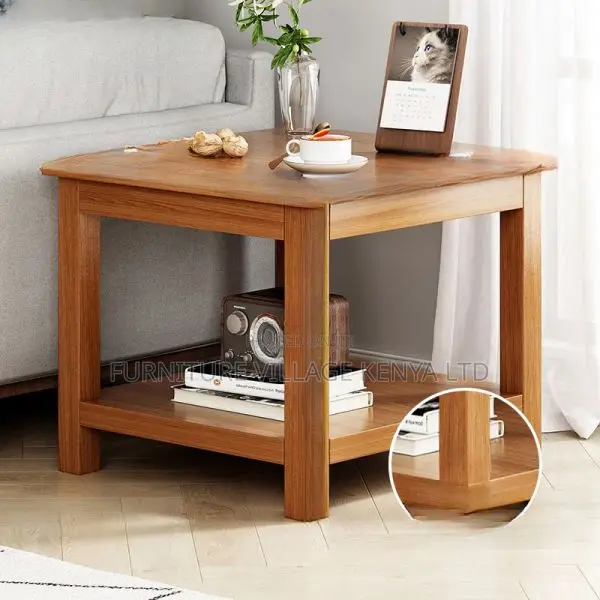 Coffee Table: Simple Brown Natural Drink Coffee Table