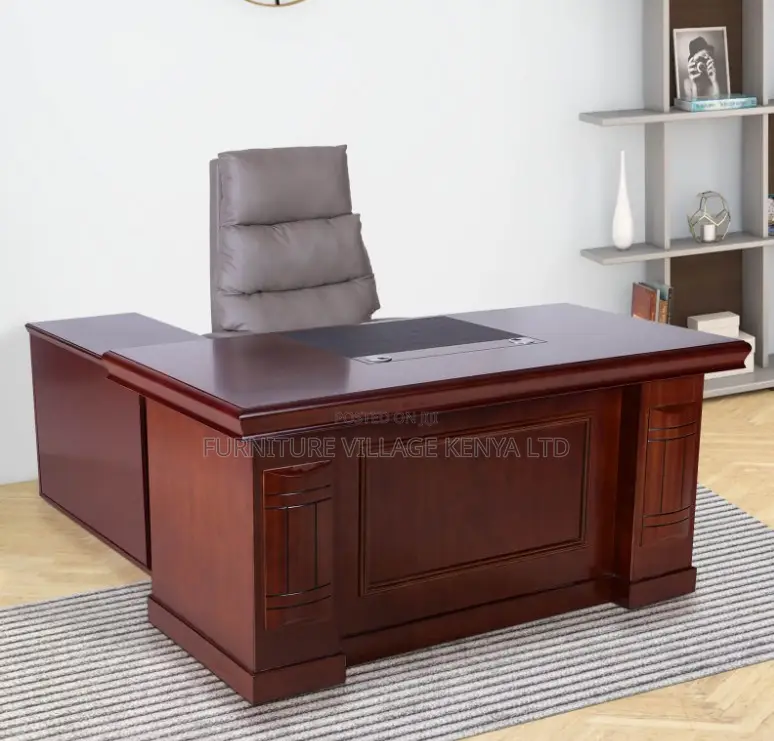 Office Desk:160cm Executive Desk With Rich Mahogany Finish