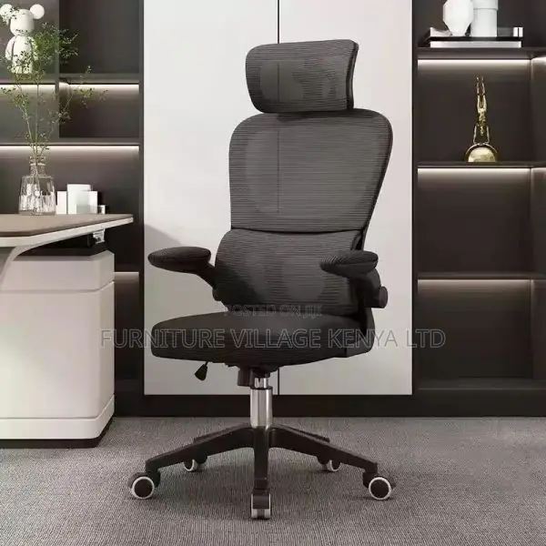 Office Chair:Orthopedic Flip Armrest Seat -Adjustable