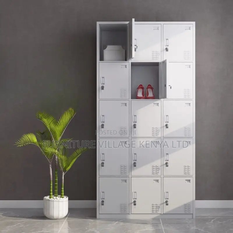 Cabinets: Watertight Steel Office Storage Locker (15-Door)