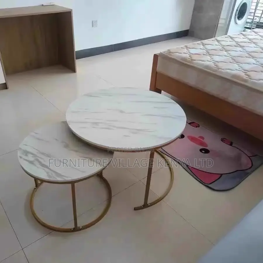 Coffee Table: Round Modern Creek Marble Coffee Table