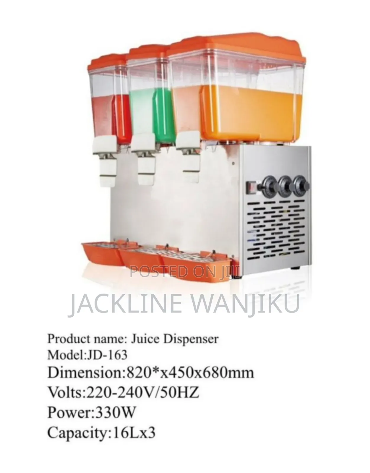 3 Chamber Juice Dispenser Machine/ Juice Dispenser Machine
