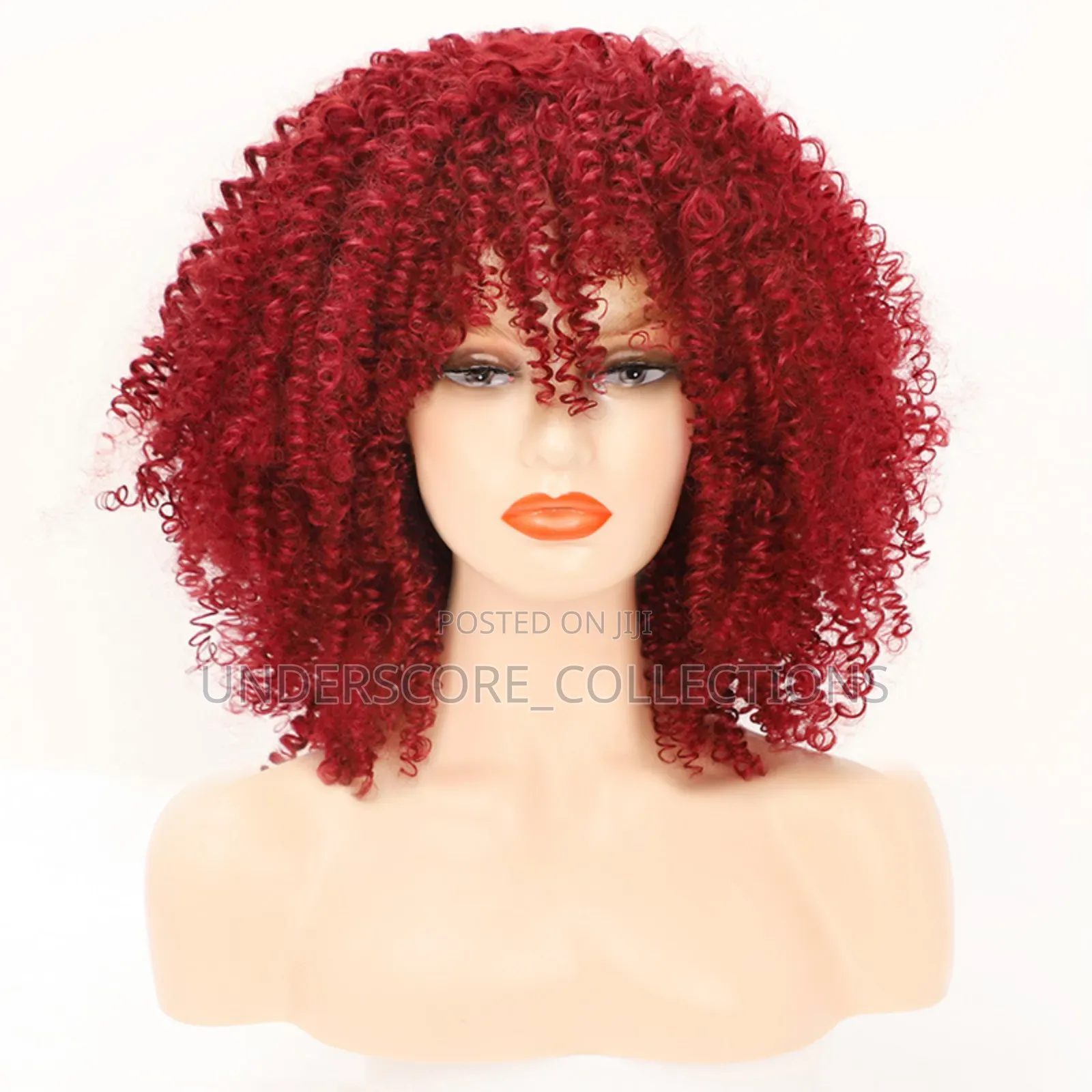 Kinky African Woman Maroon Wig