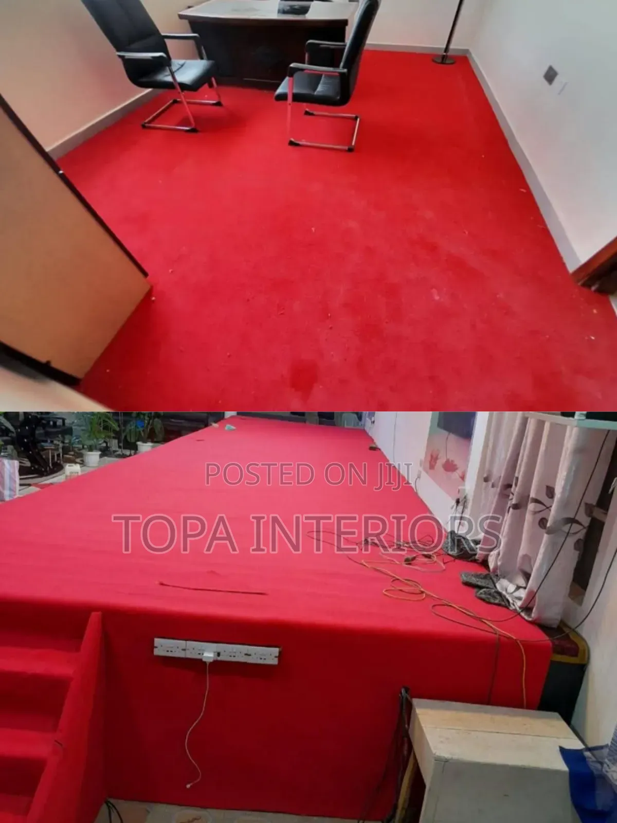 Easy to Clean 4mm Thick Office Carpets and Church Redcarpets