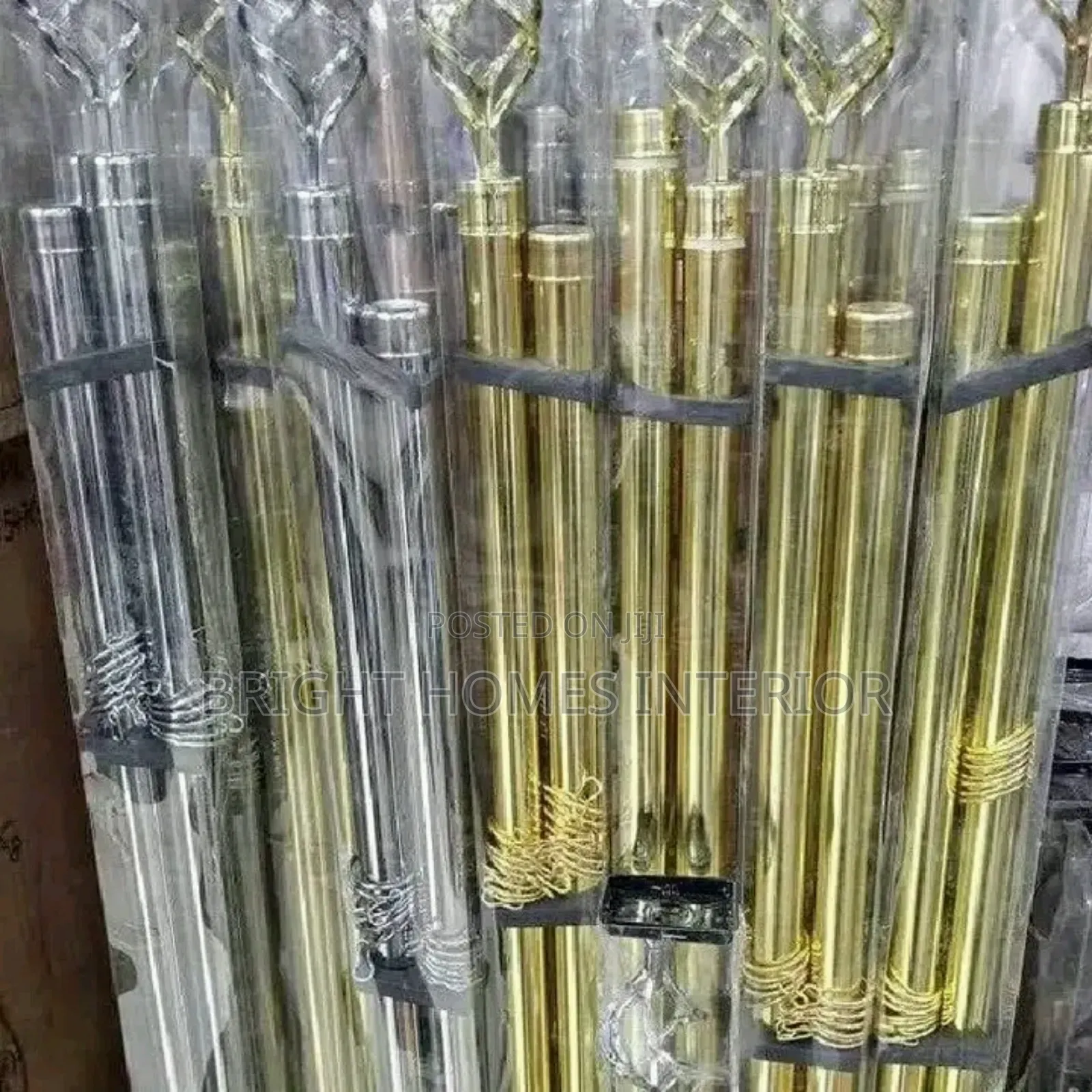3m Gold Double Rod With Both Curtain and Sheer Rod