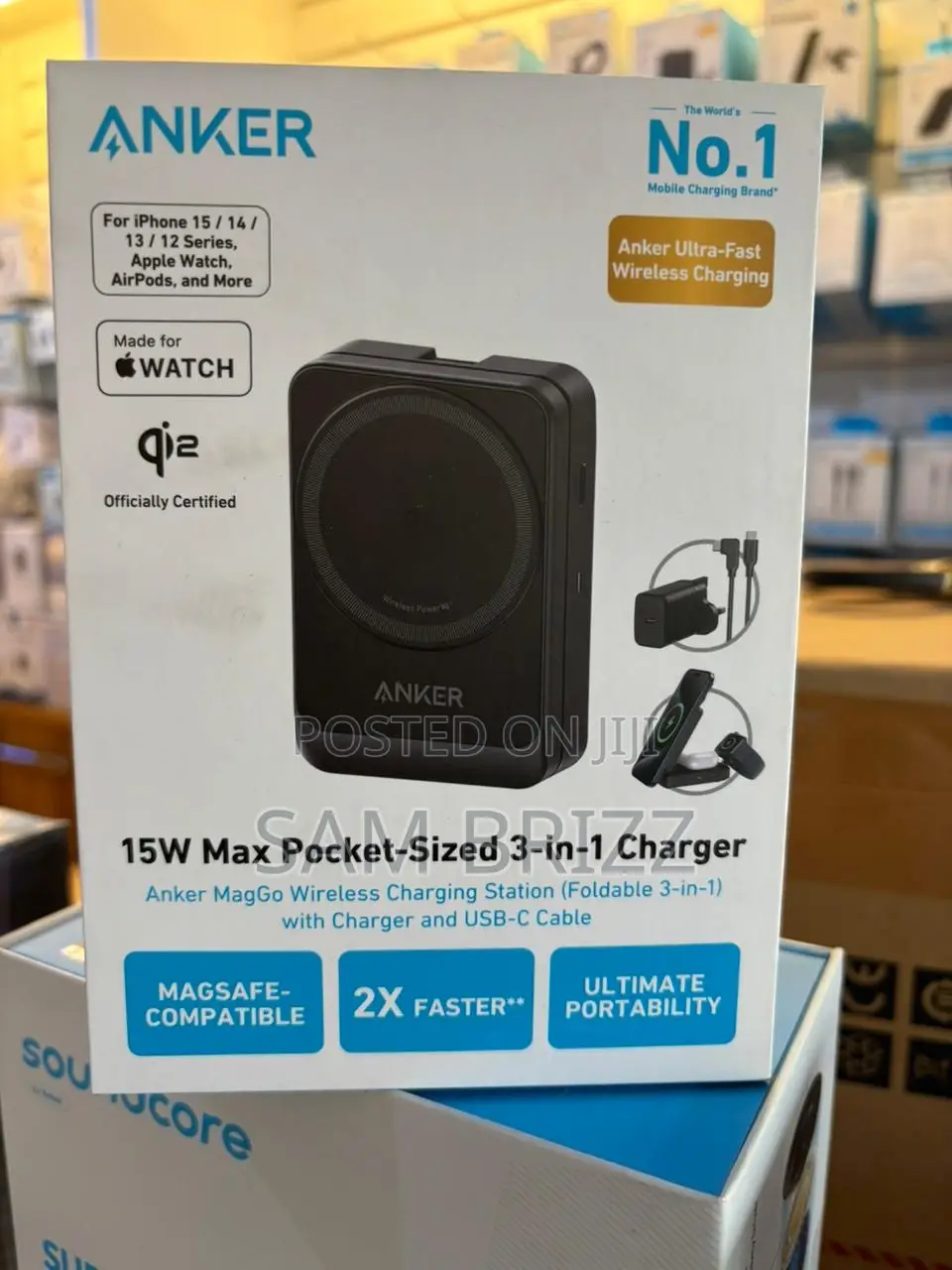 Anker Maggo 3-in-1 Charger With 40w Adapter and Usb-C Cable