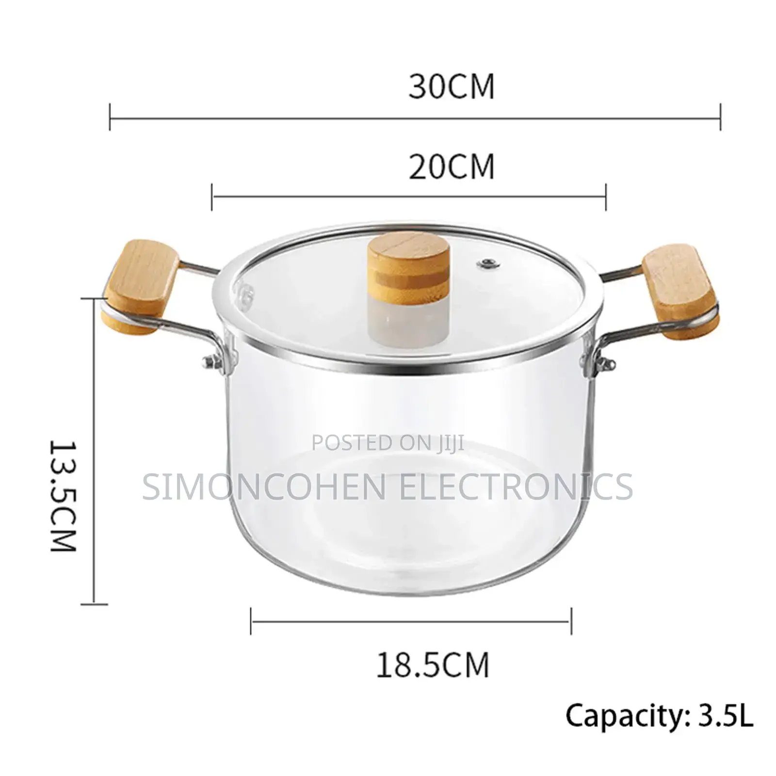 2.5l High Boron Heavy Borosilicate Glass Cookware