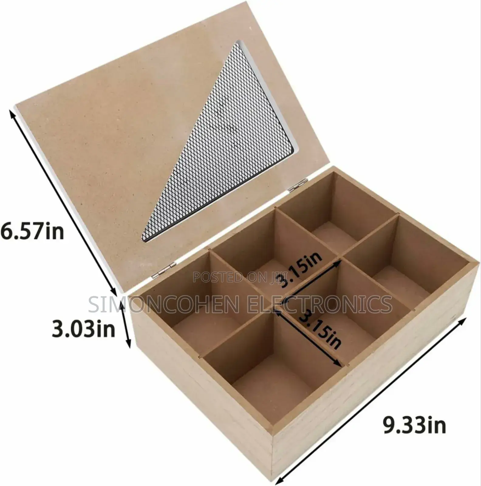 6 Compartments Wooden Teabag/Coffee Organizer