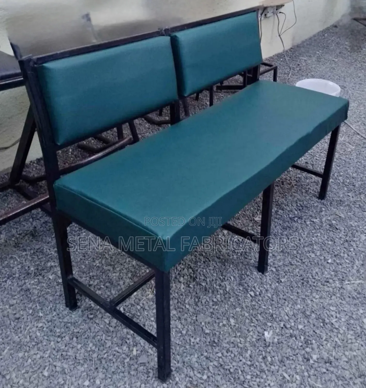 Waiting Metal Bench 3 Seater Green Colour