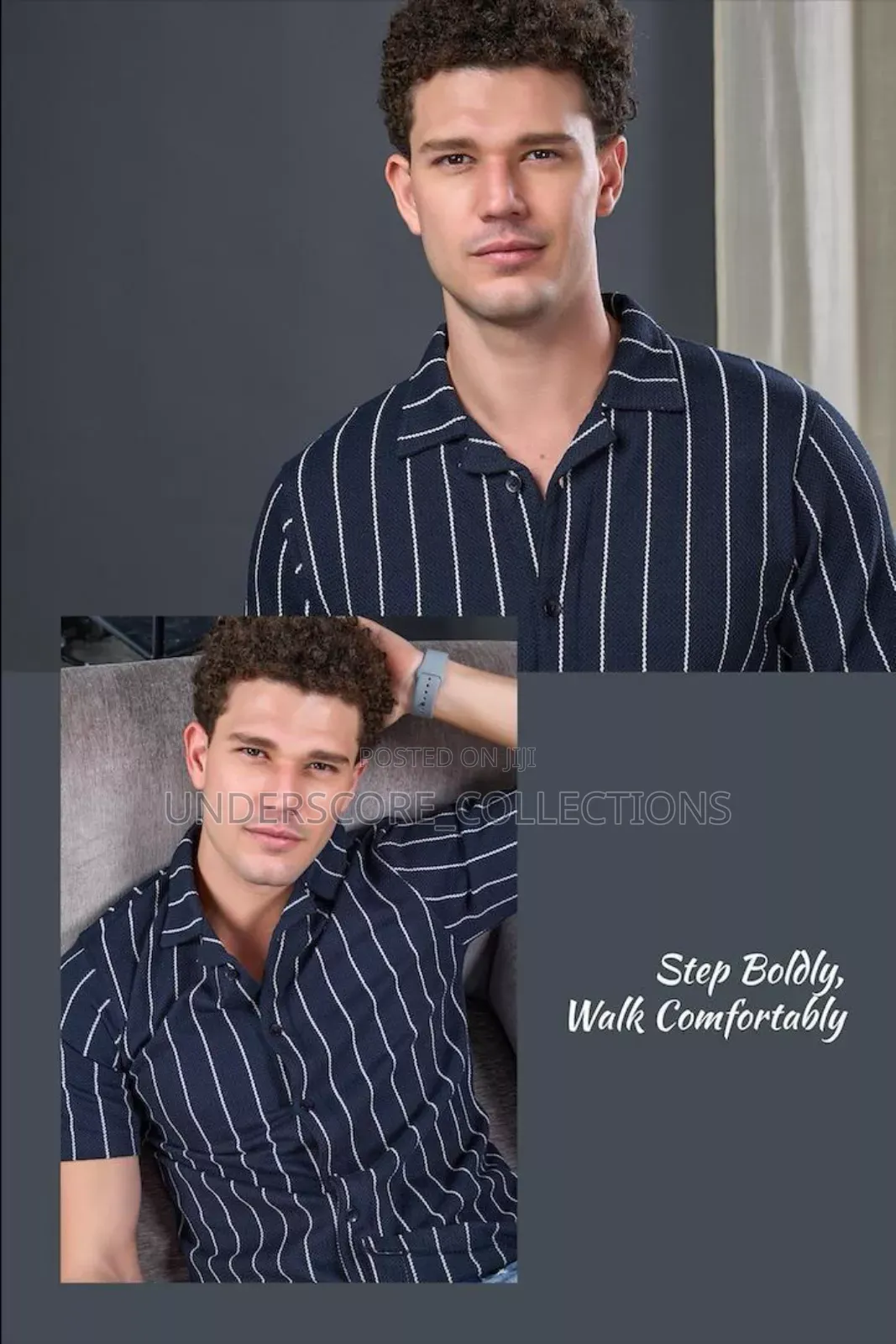 Black Striped Men's Shirts
