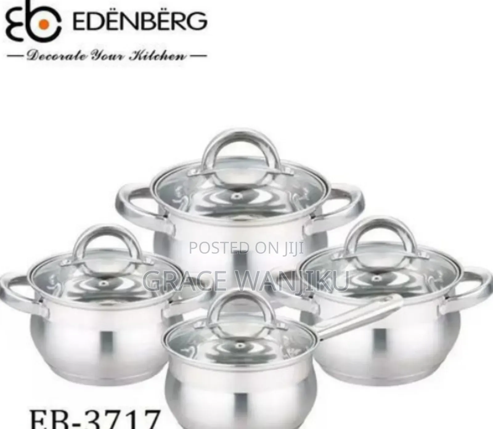 *8pc Edenburg Stainless Steel Cookware*