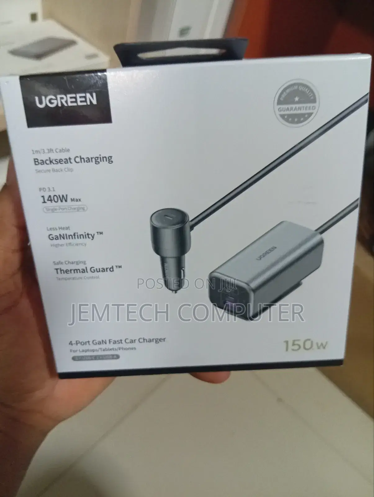 Ugreen 150w 4-Port Gan Fast Car Charger - Ec706