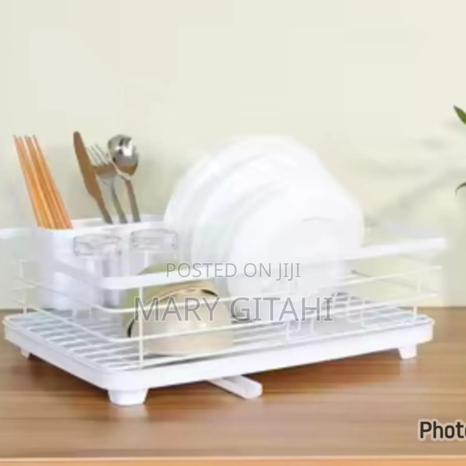 Black and White All in 1 Over Sink Kitchen Rack Dish Drainer