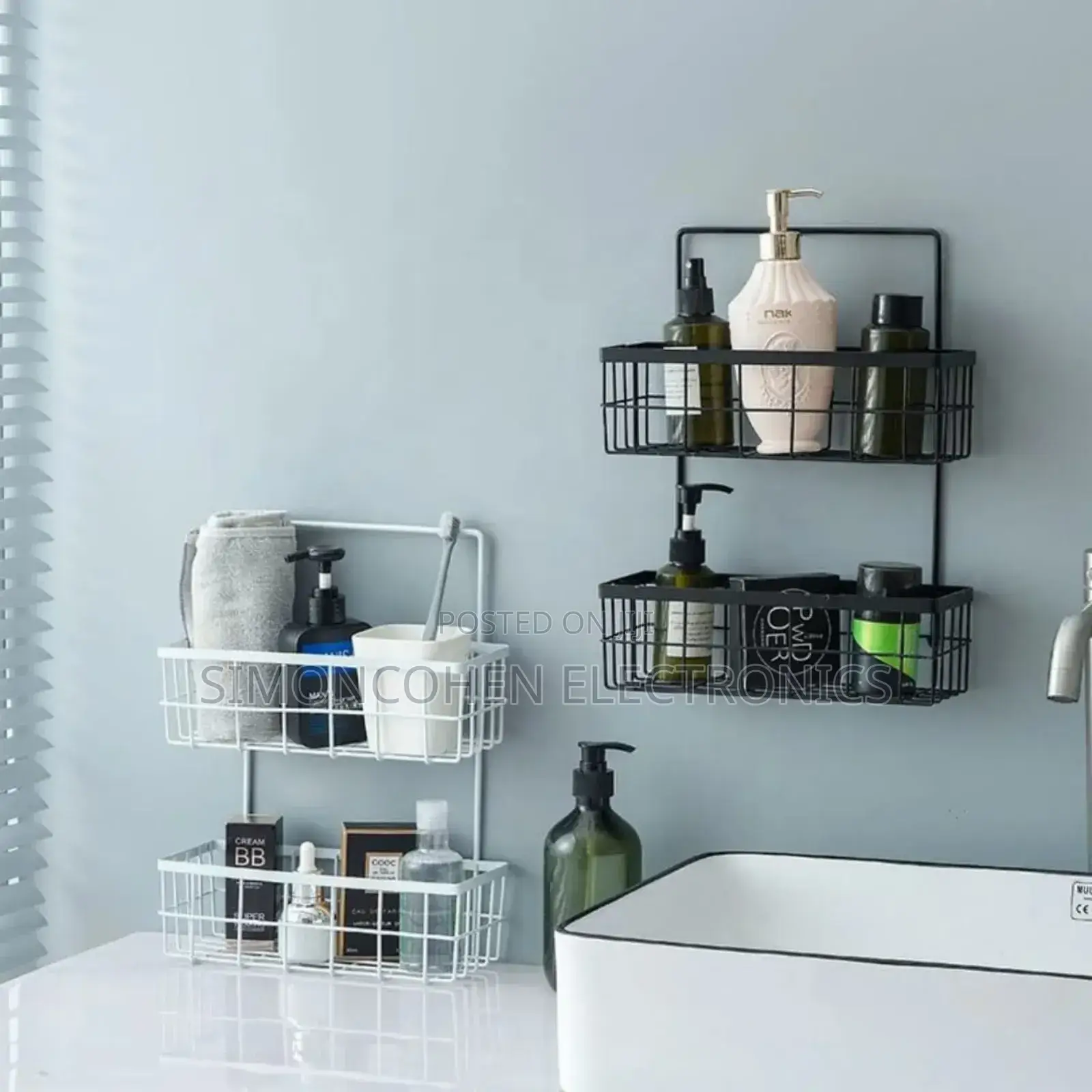 Modern Dual Tier Bathroom Storage Rack