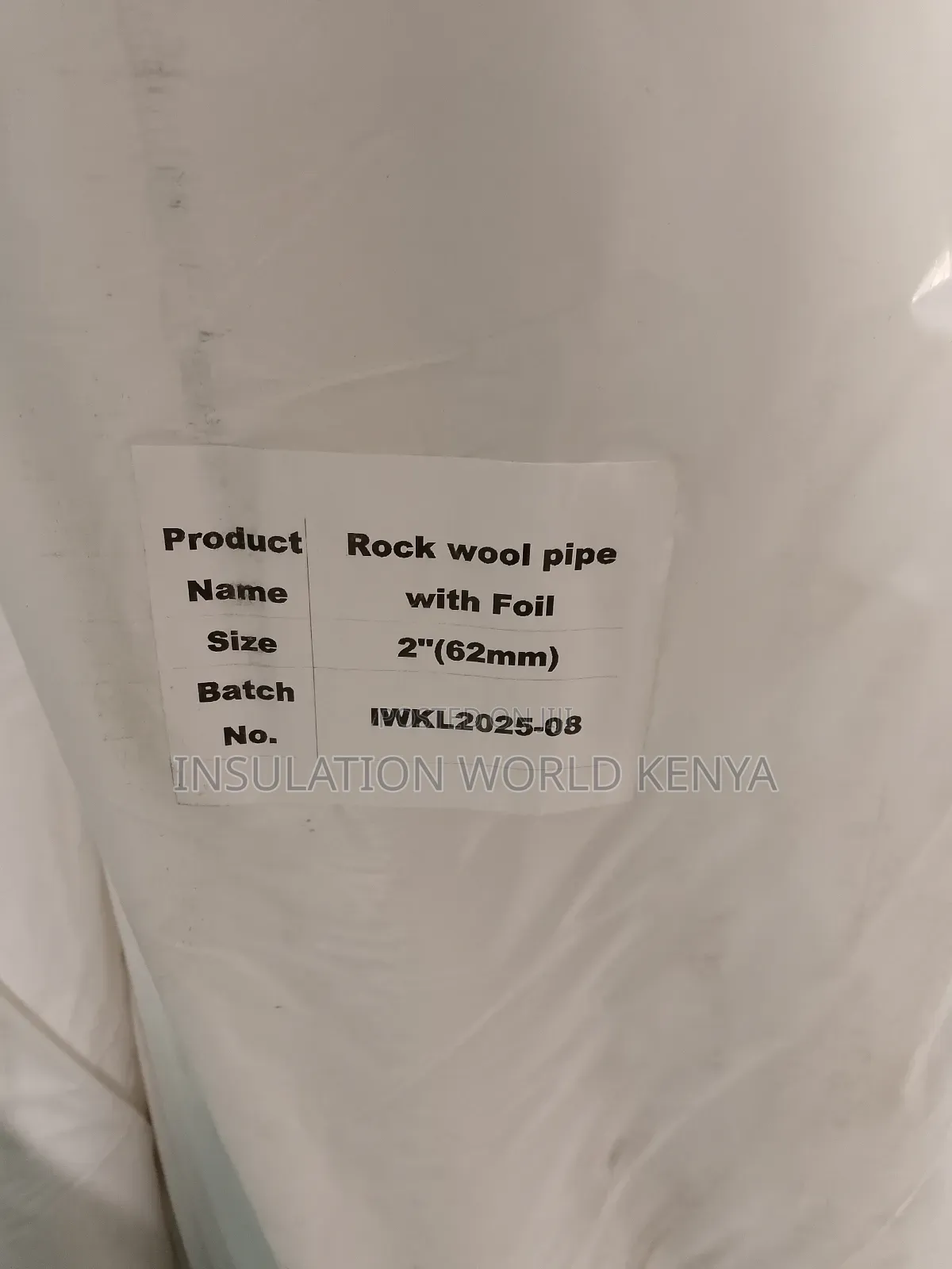 Foil-Faced Rockwool Pipe Insulation 2” X 1m X 25mm