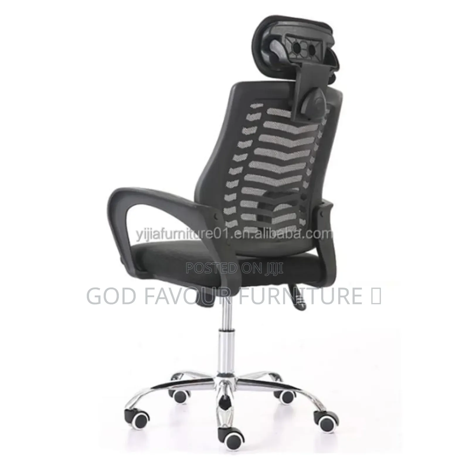Vintage Black Headrest Office Chair Axd9