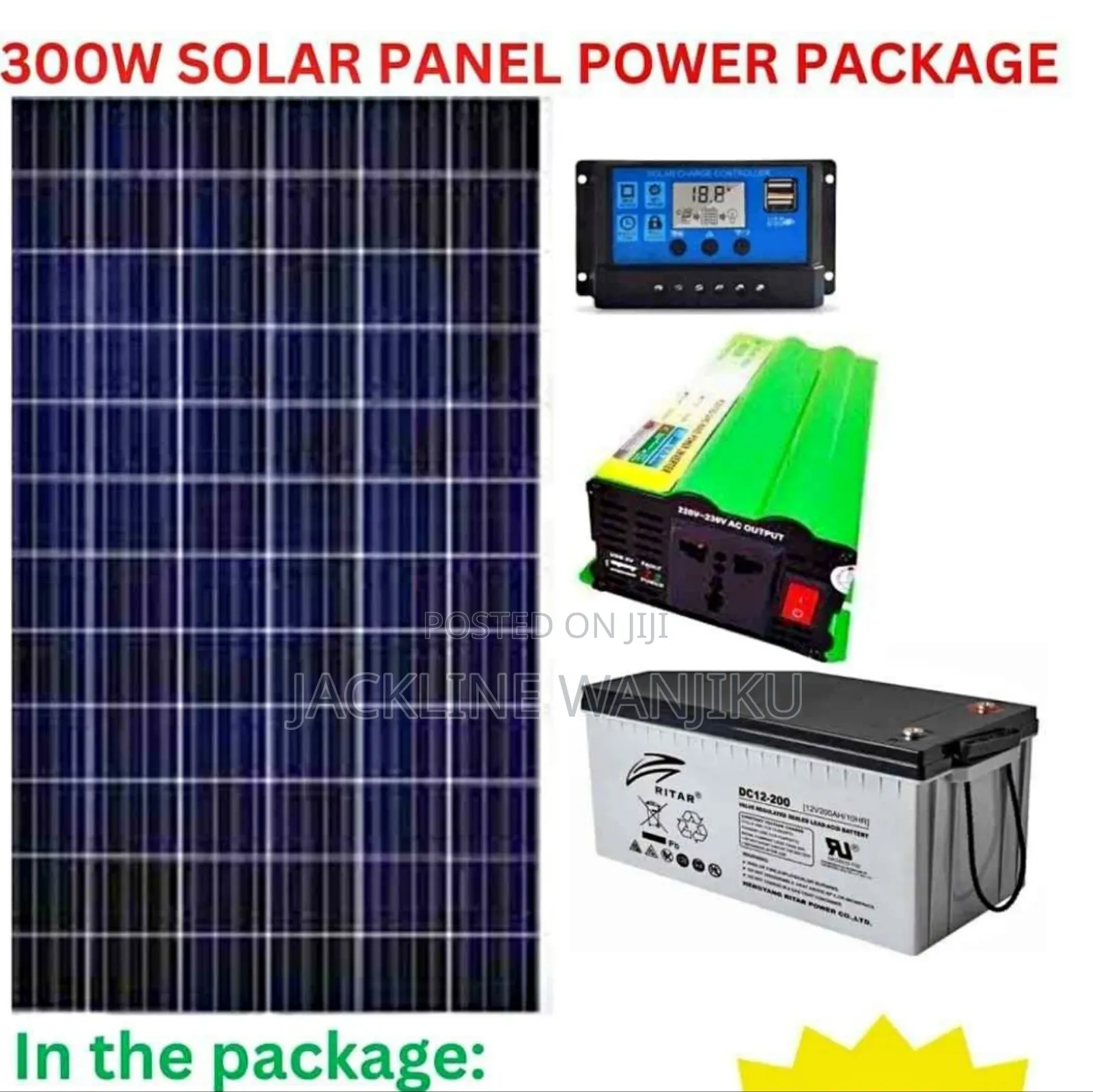 300w Solar Panel Full Kit/Full Kit System 300w 200ah Battery