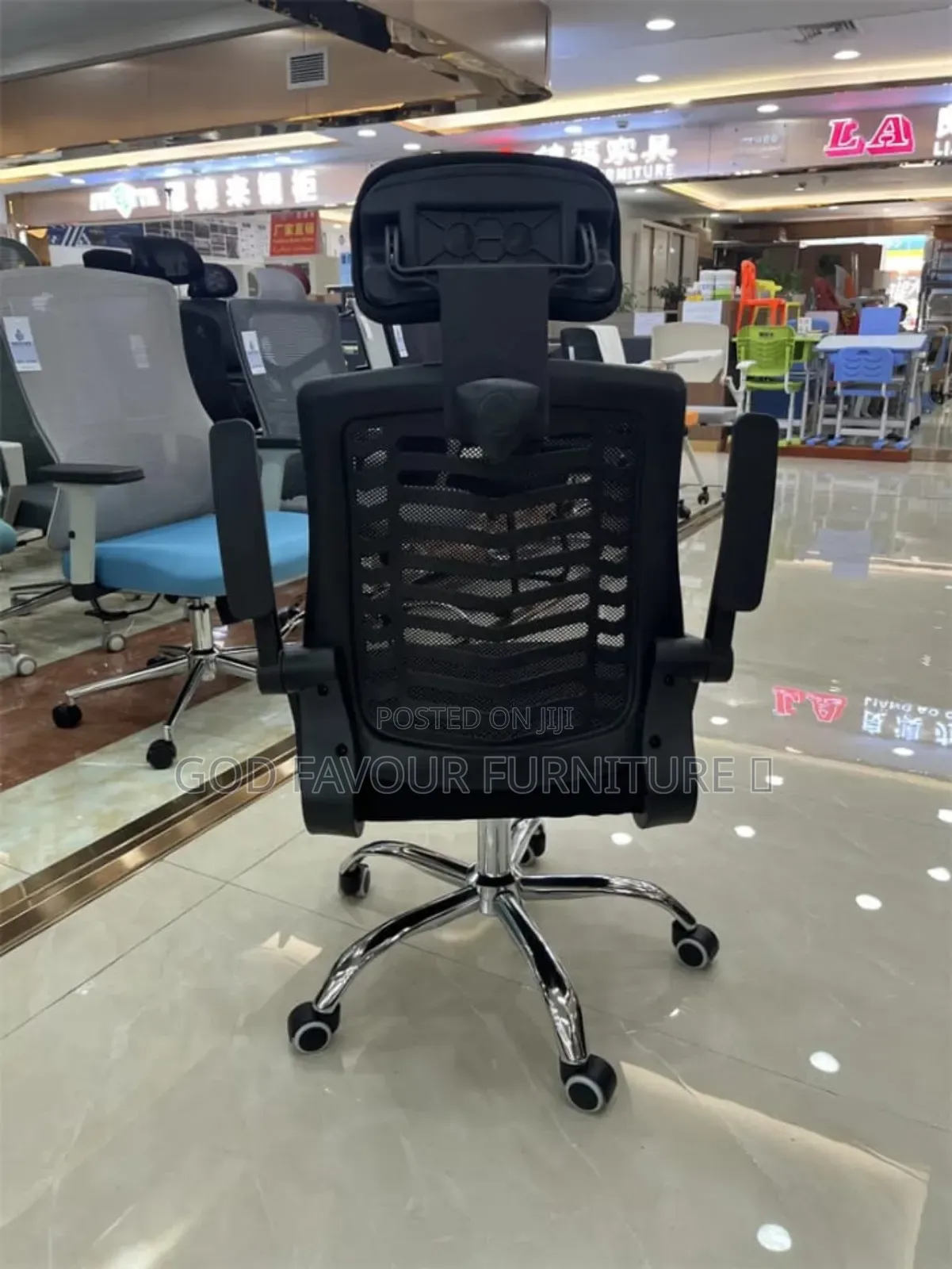 Black High Back Ergonomic Headrest Office Chair Bcr4